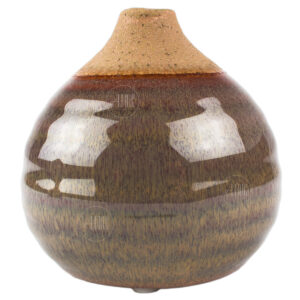 VASO DE CERÂMICA ROSSO NUBYS COM TONALIDADES DE BEGE LARANJA E COBRE
