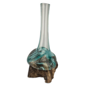 VASO DECORATIVO DE VIDRO E MADEIRA KIO - D (1)
