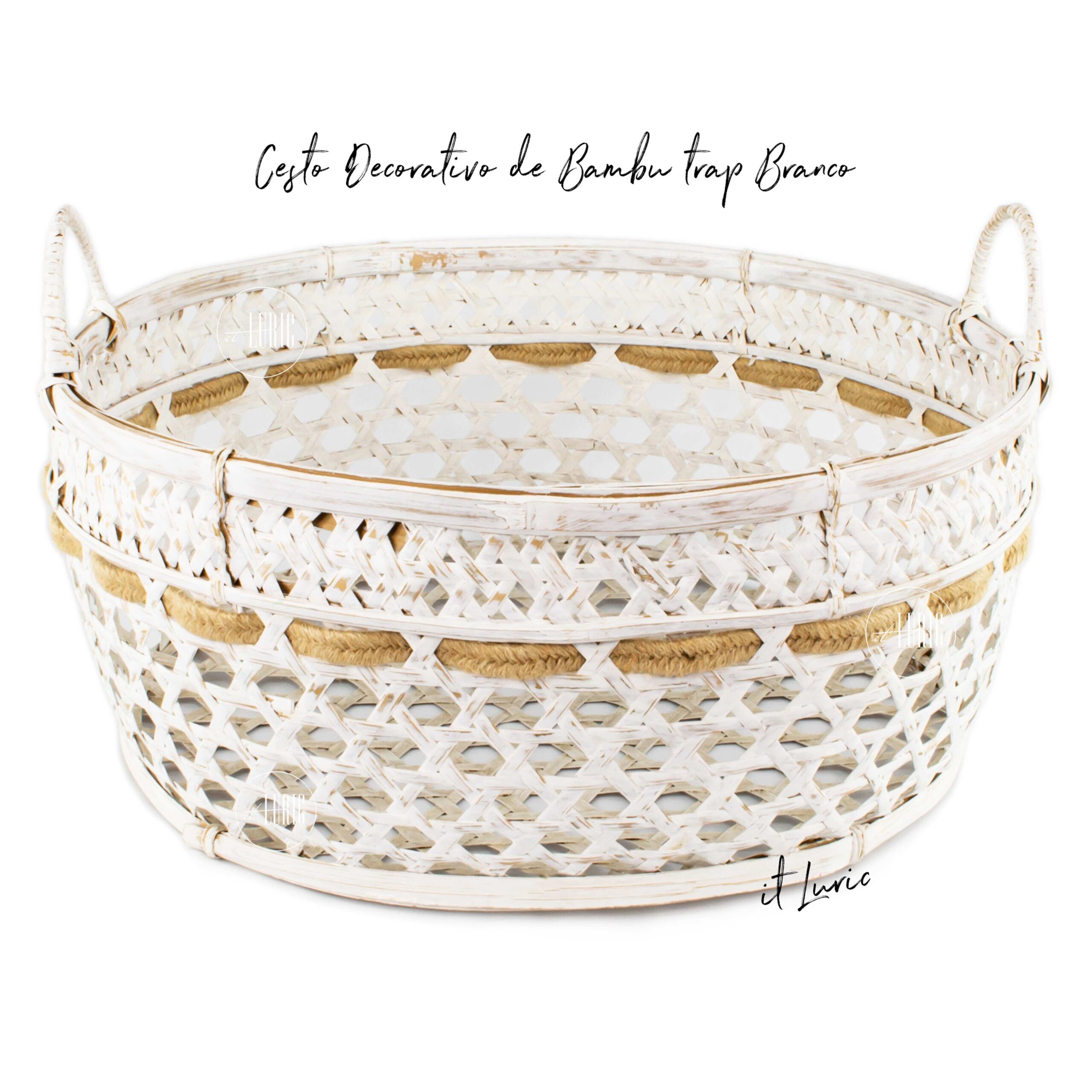 CESTO DECORATIVO DE BAMBU TRAP BRANCO (5)
