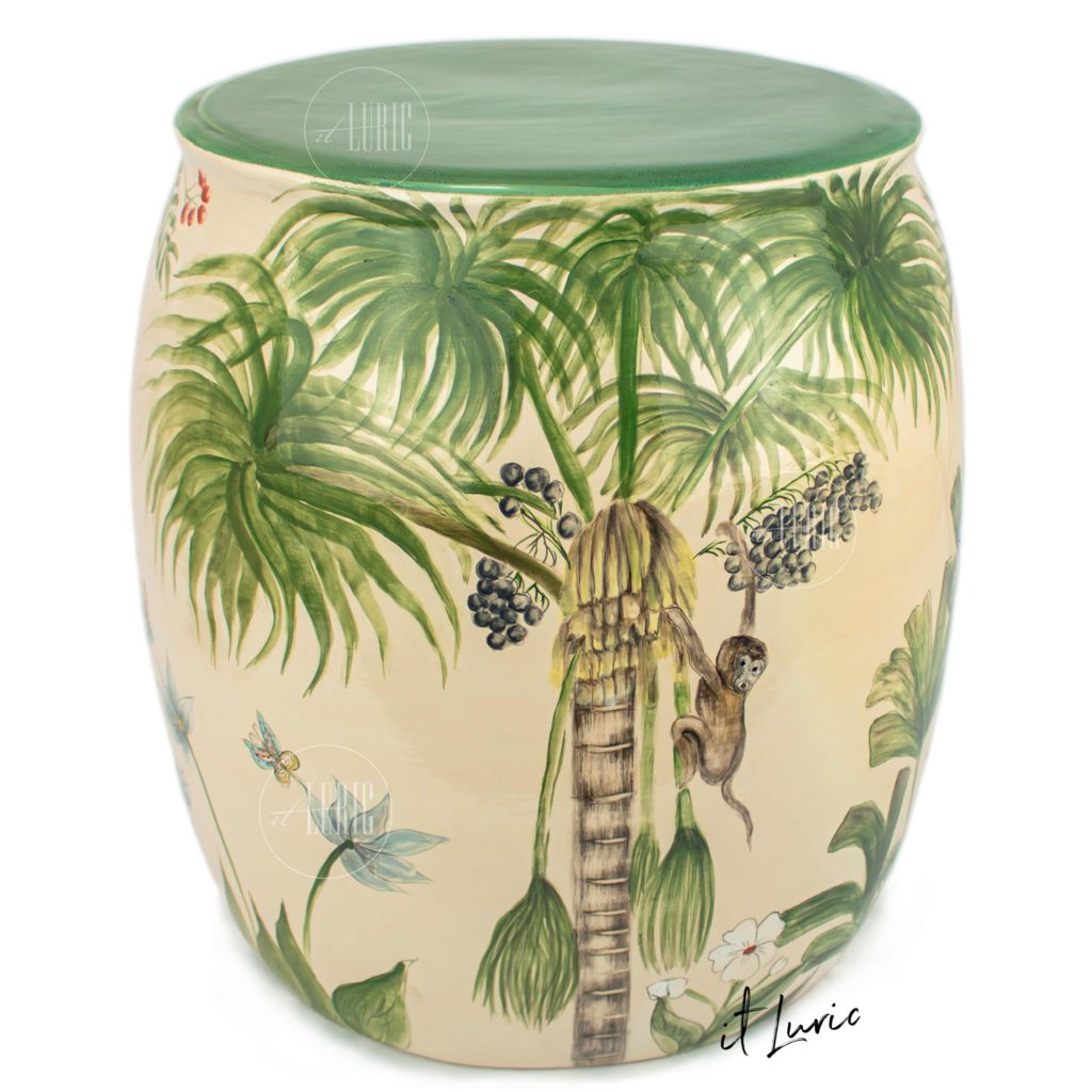 GARDEN SEAT DE FAIANÇA JUNGLE (1)