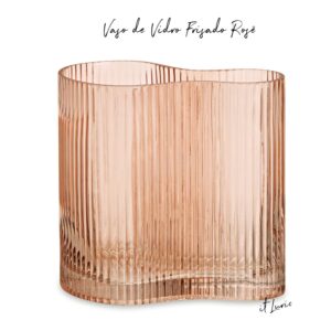 VASO DE VIDRO FRISADO ROSÊ (1)