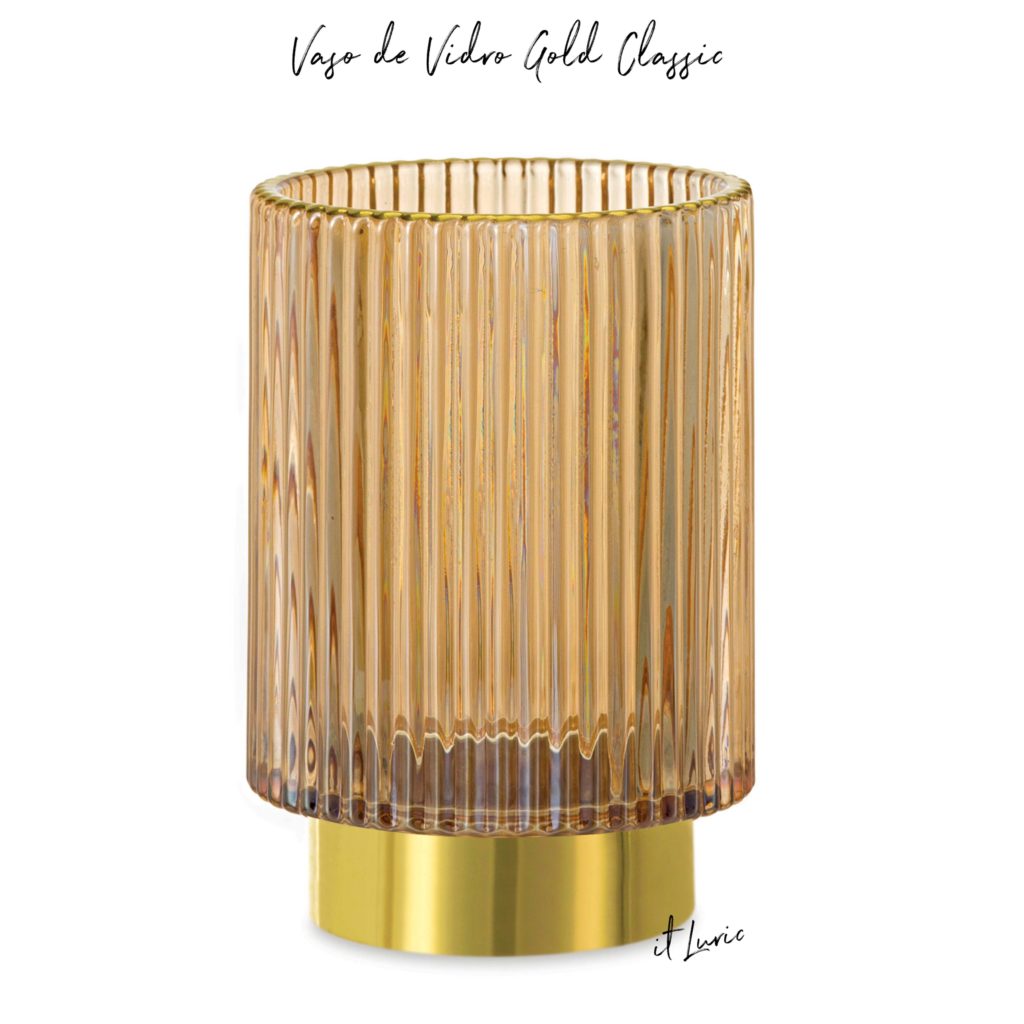 VASO DE VIDRO GOLD CLASSIC
