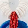COLAR DE CERÂMICA ÁGATA AZUL E CORAIS VERMELHOS-G (2)