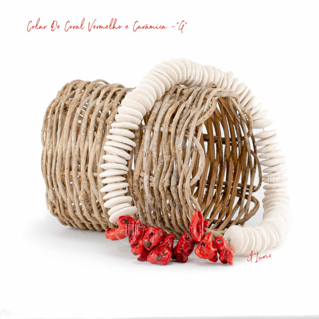 COLAR DE CORAL VERMELHO E CERÂMICA-G (3)