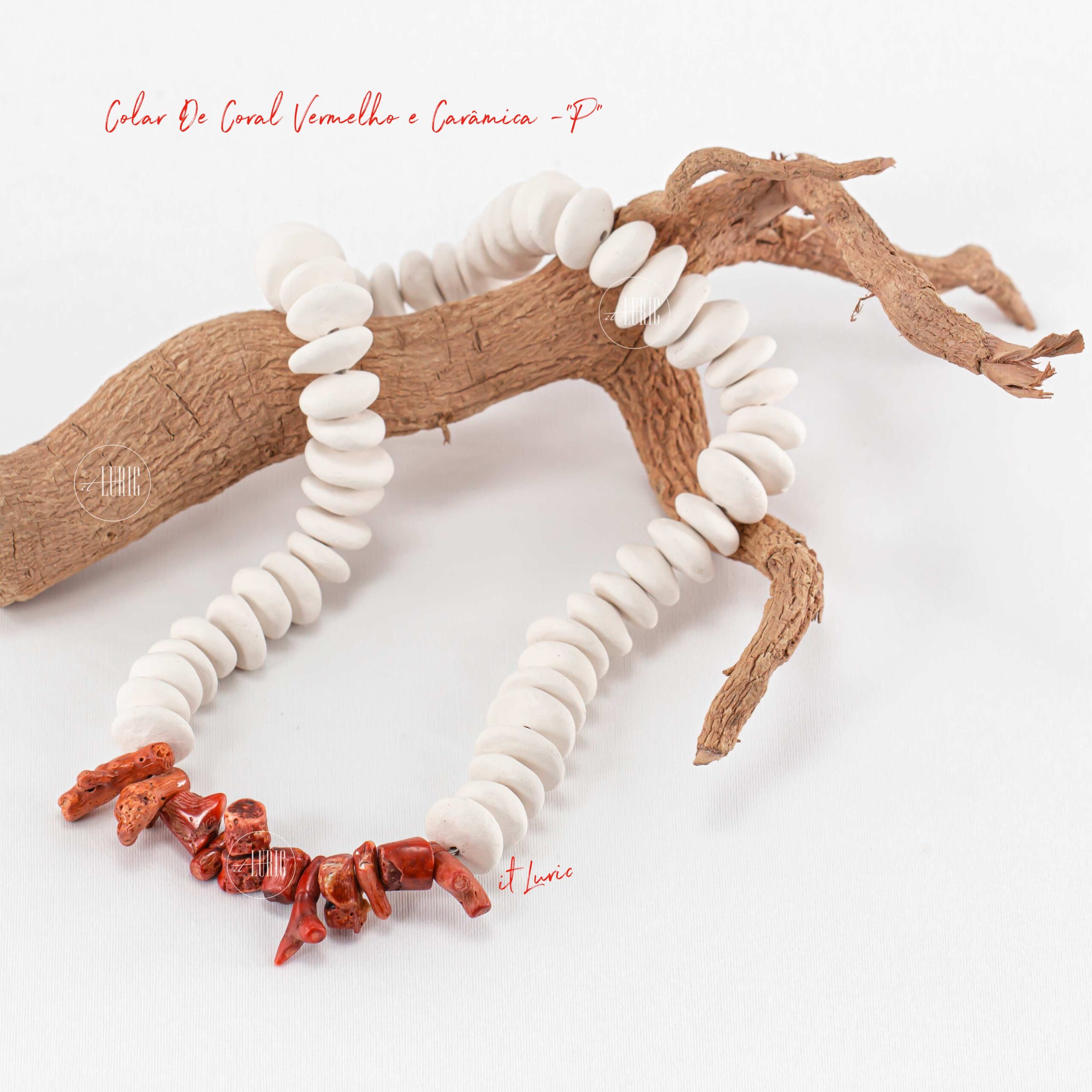 COLAR DE CORAL VERMELHO E CERÂMICA-P (1)