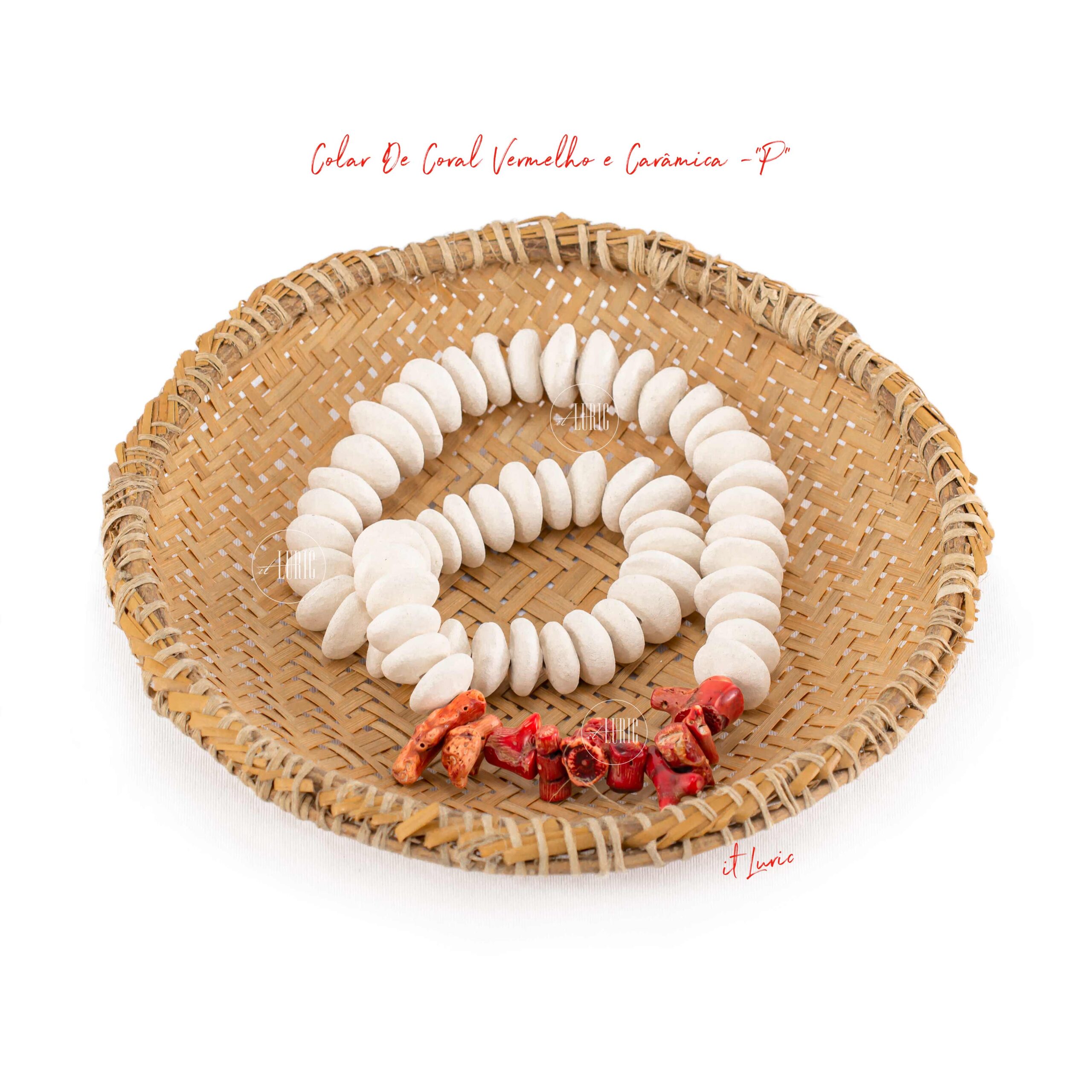COLAR DE CORAL VERMELHO E CERÂMICA-P (2)