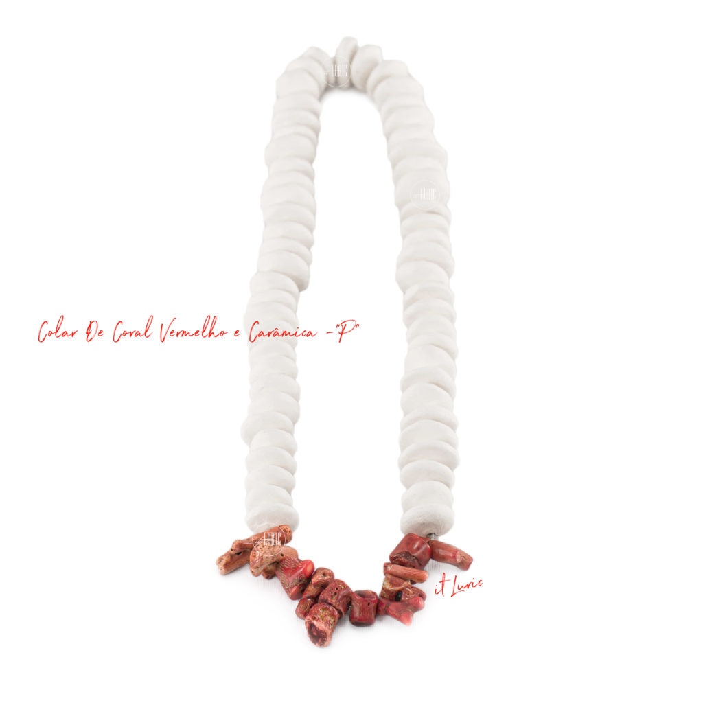 COLAR DE CORAL VERMELHO E CERÂMICA-P (5)