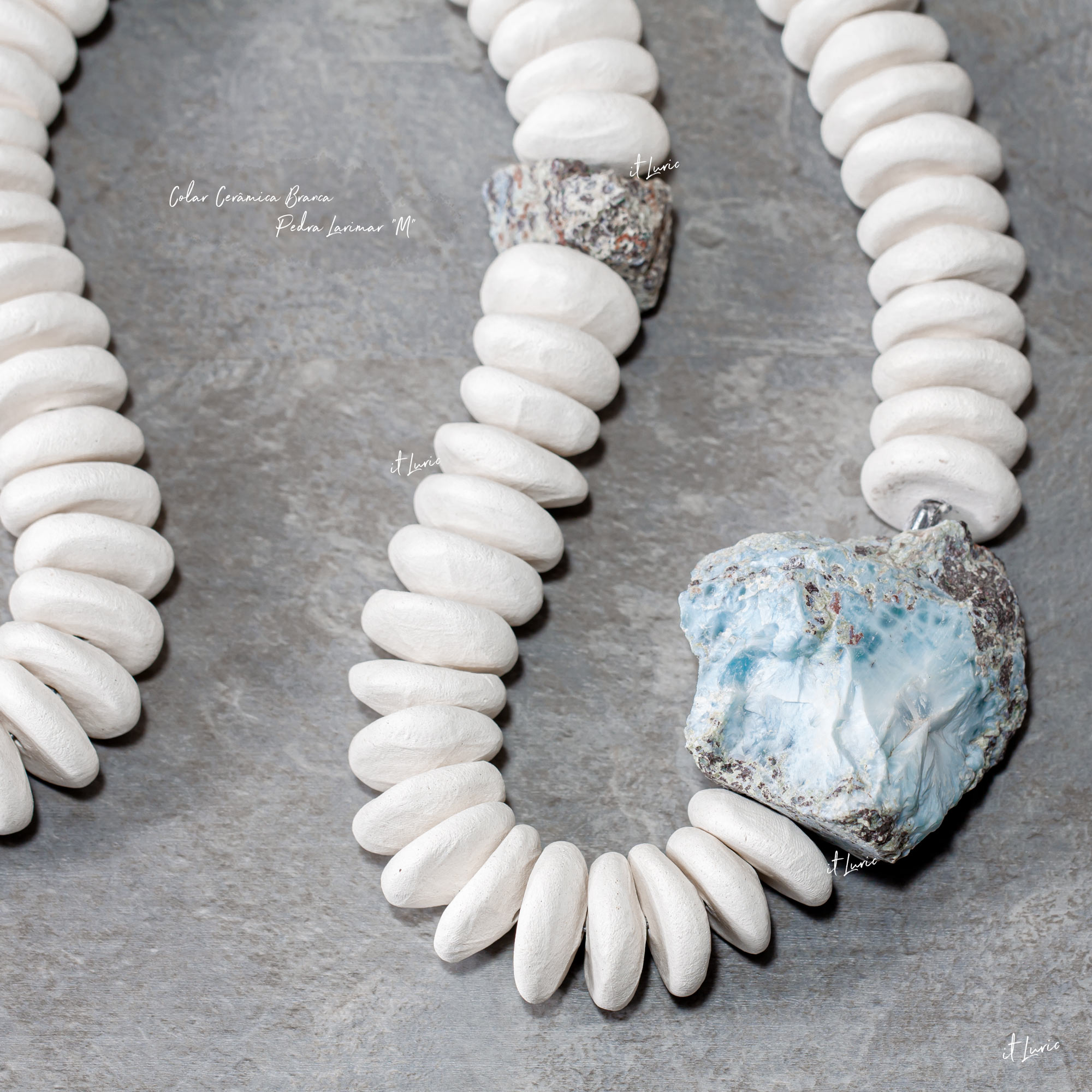 COLAR CERÂMICA BRANCA PEDRA LARIMAR-M (2)
