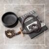 COLAR CERÂMICA PRETA ÁGATA MARROM-M (1)