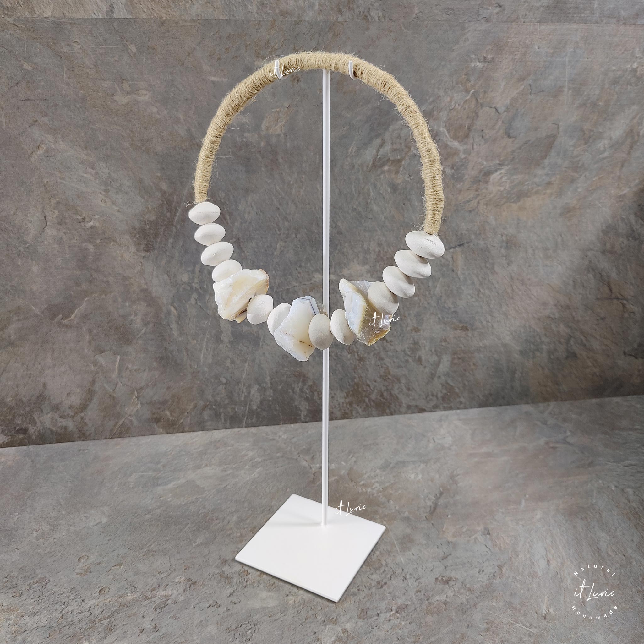 Colar Porcelana Ágata Opalada Com Pedestal Branco (7)