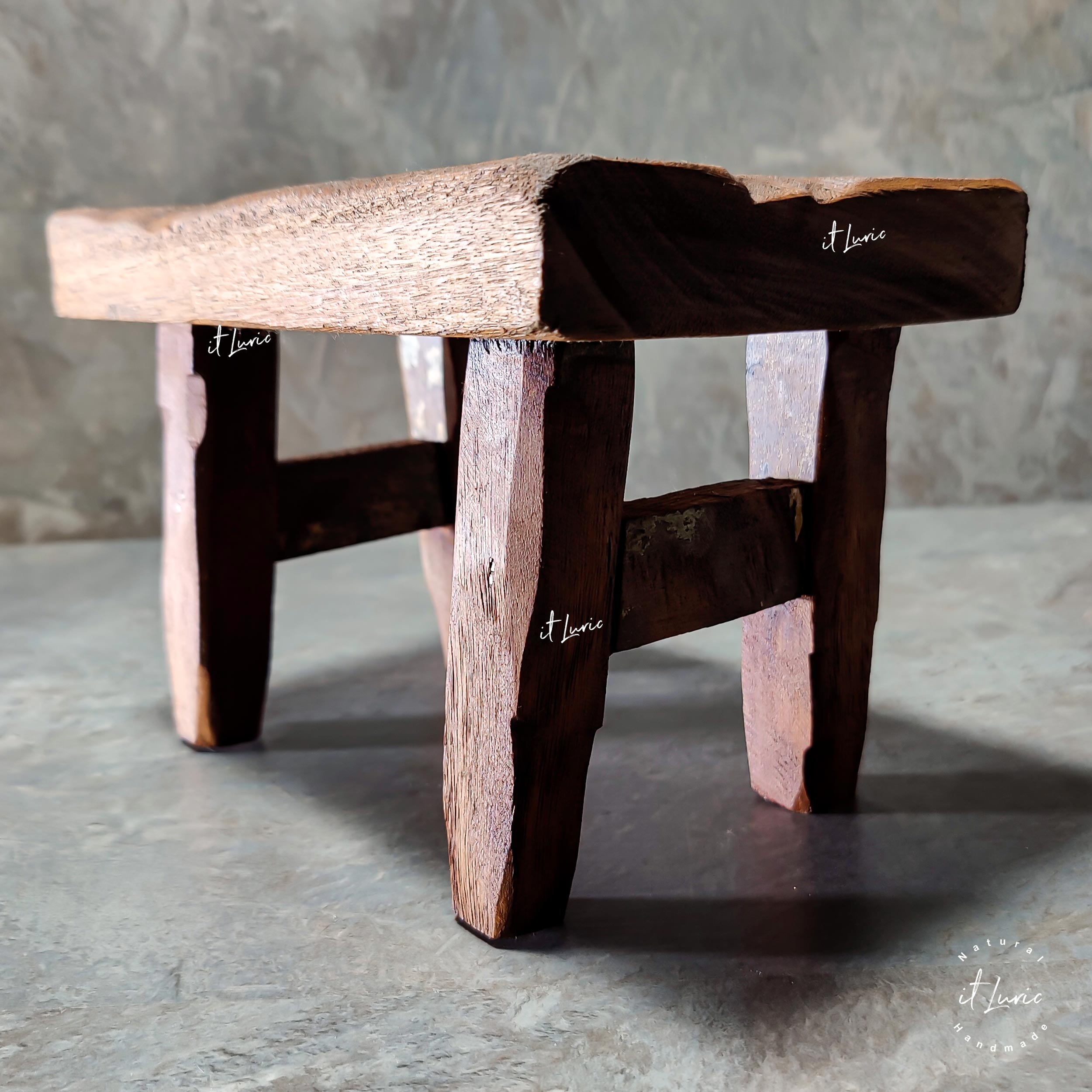 Mini Banquinho Decorativo Madeira - 22.5x14x15.5cm (3)