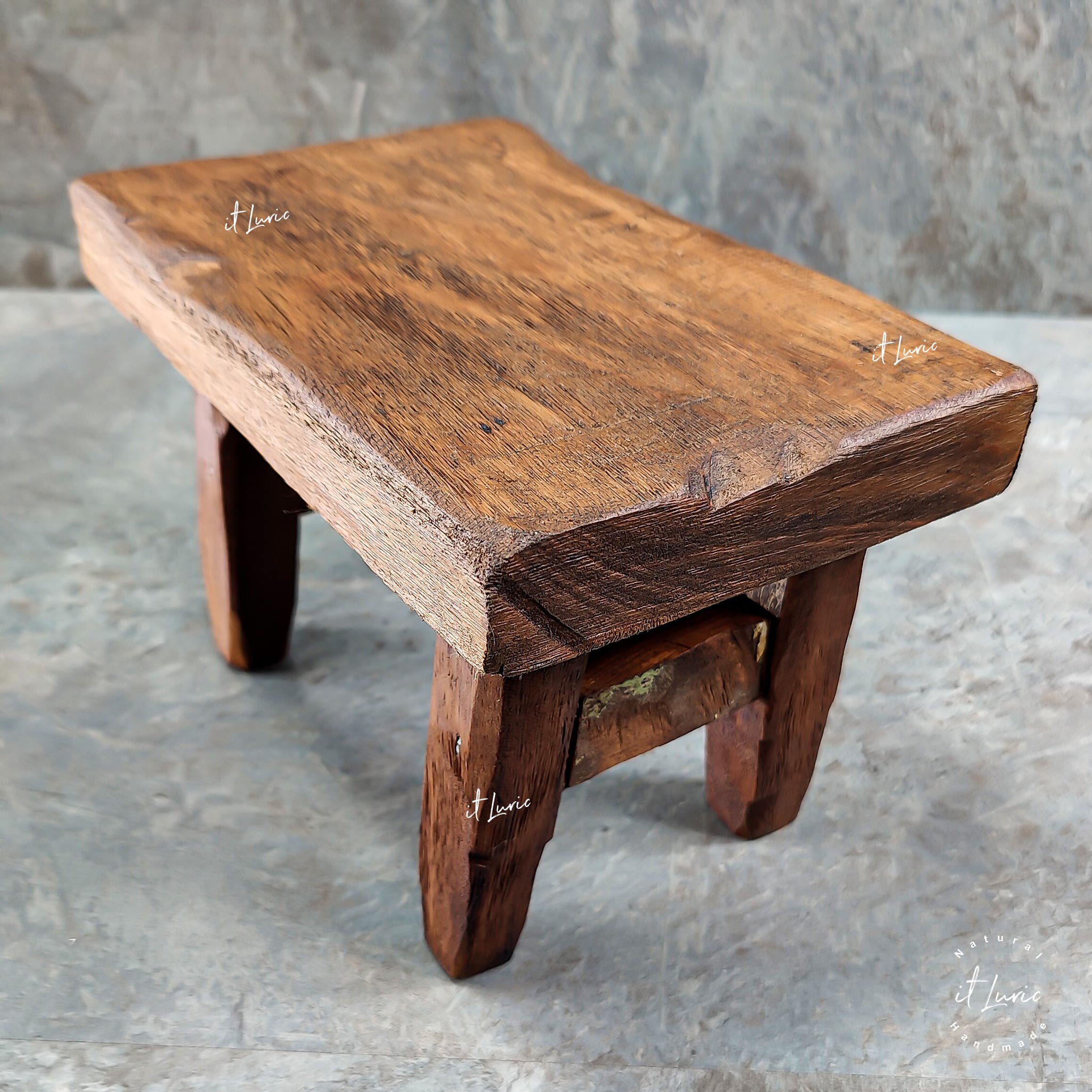 Mini Banquinho Decorativo Madeira - 22.5x14x15.5cm (4)
