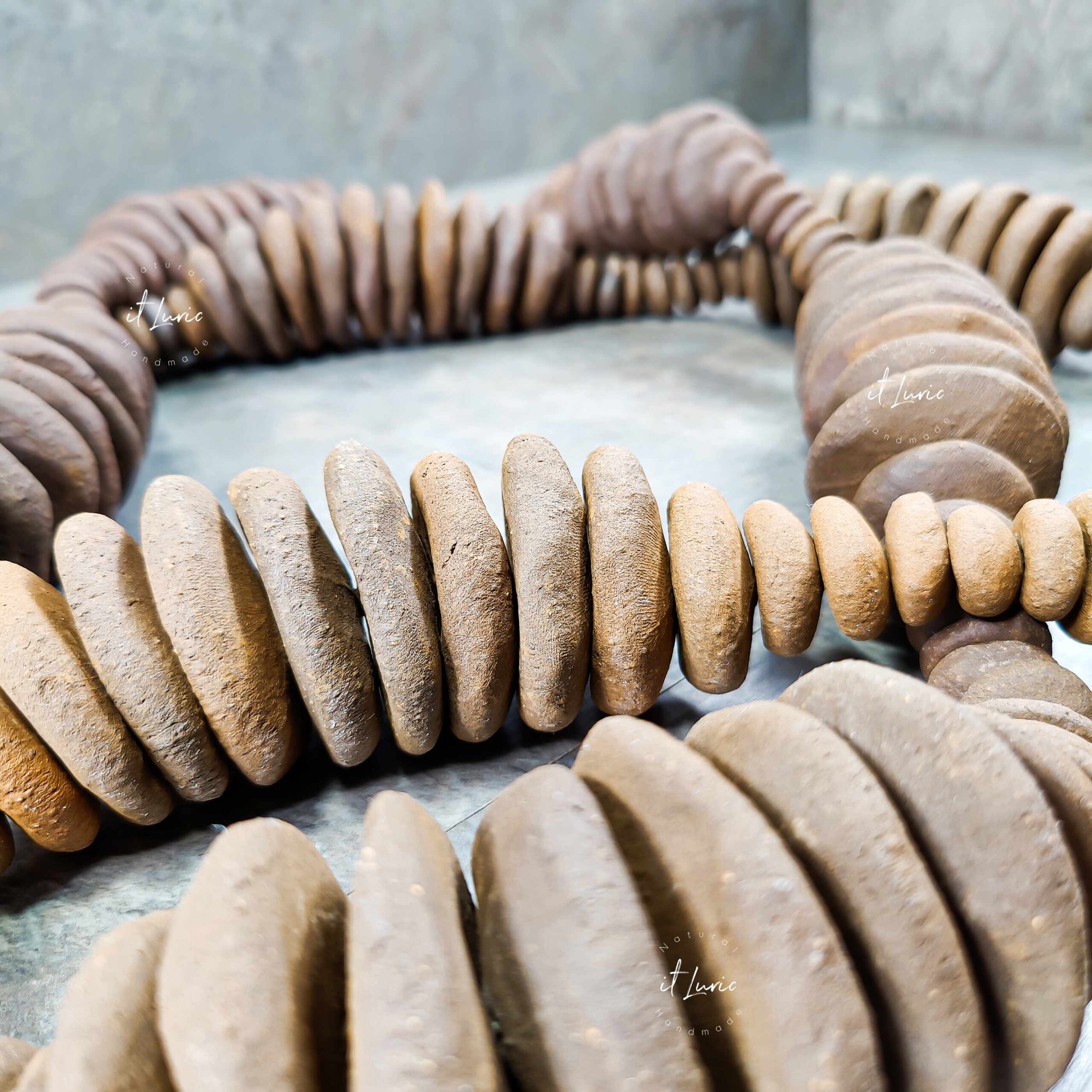 Escultura Orgânica Cerâmica Terracota Mescla Tamanho GG