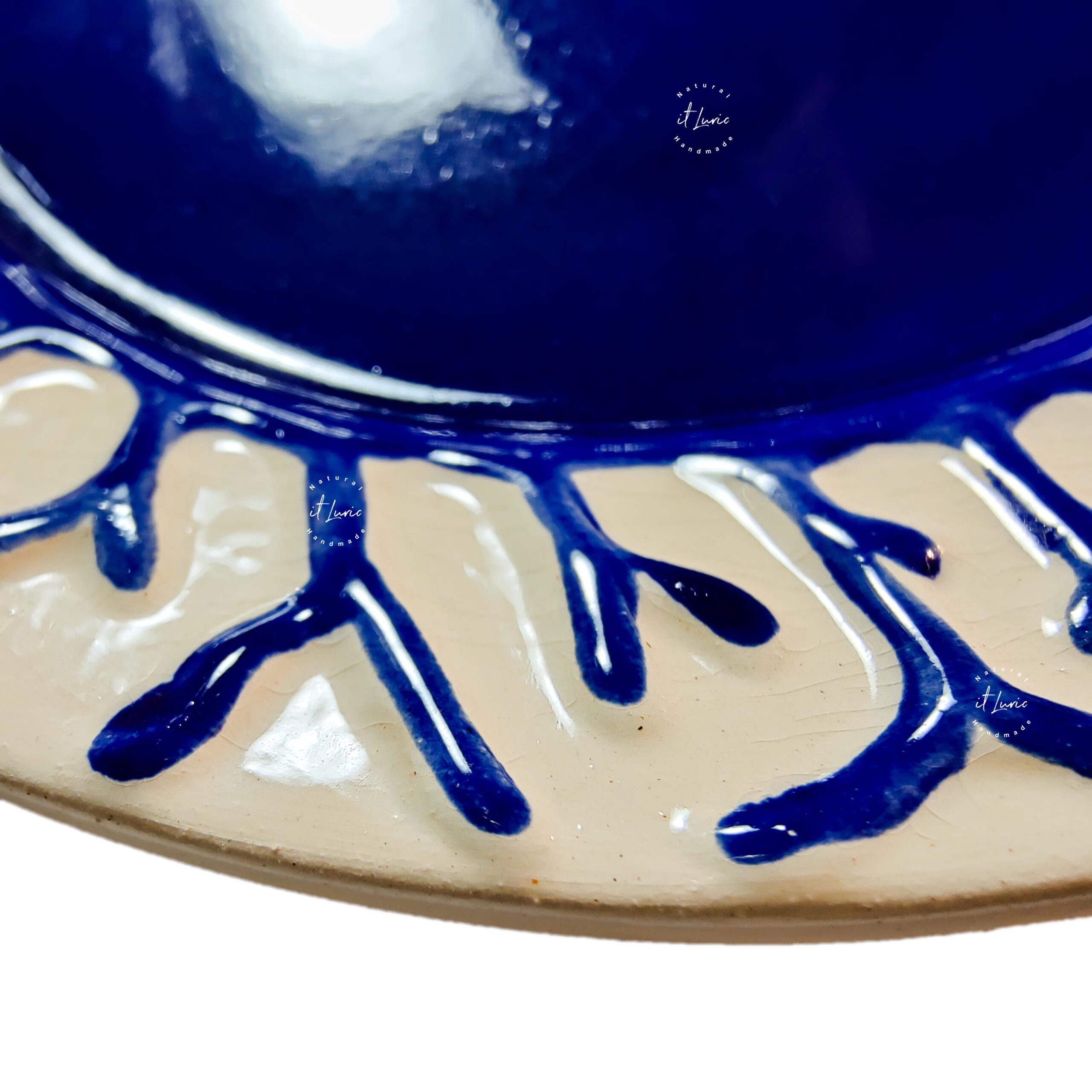 Prato Decorativo Pintura Coral Azul