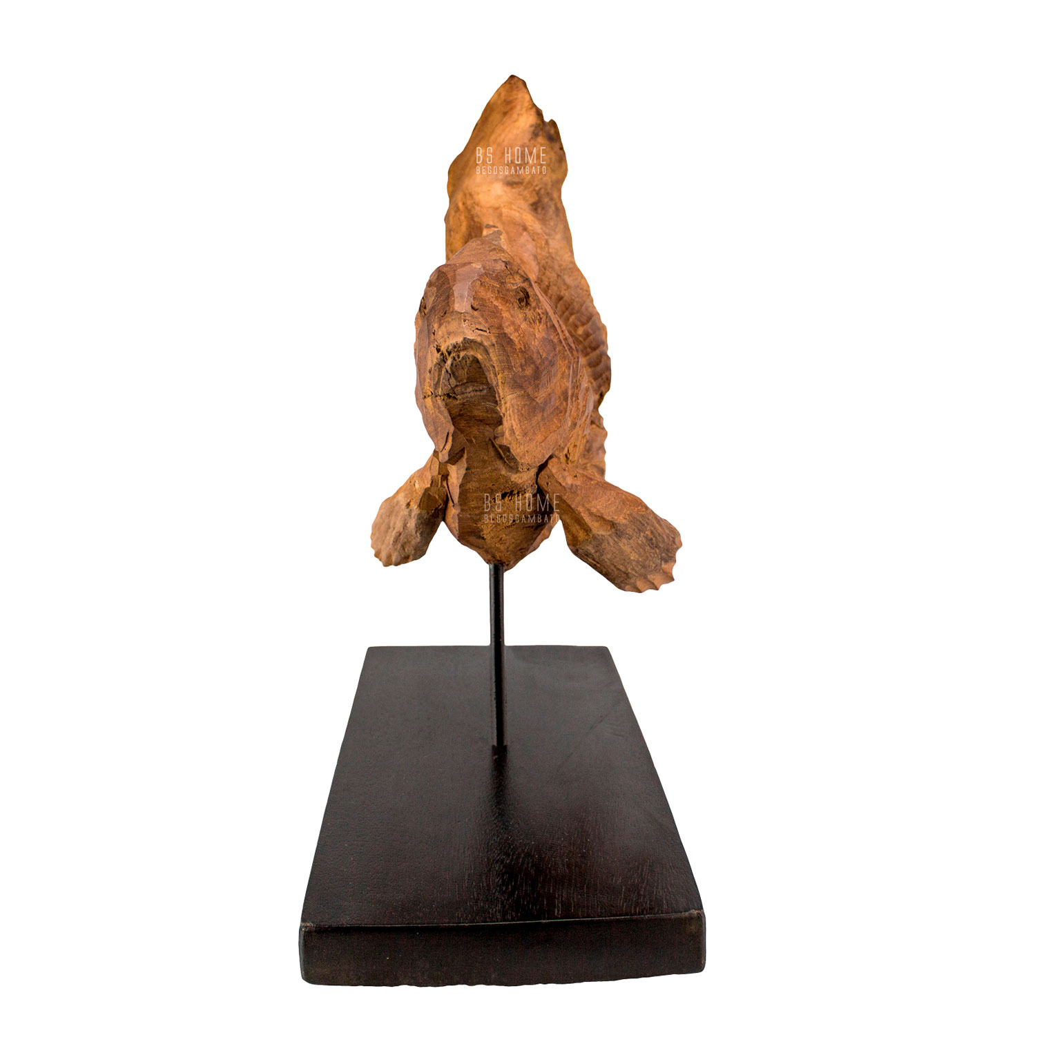 Escultura de Madeira com entalhe de peixe (5)