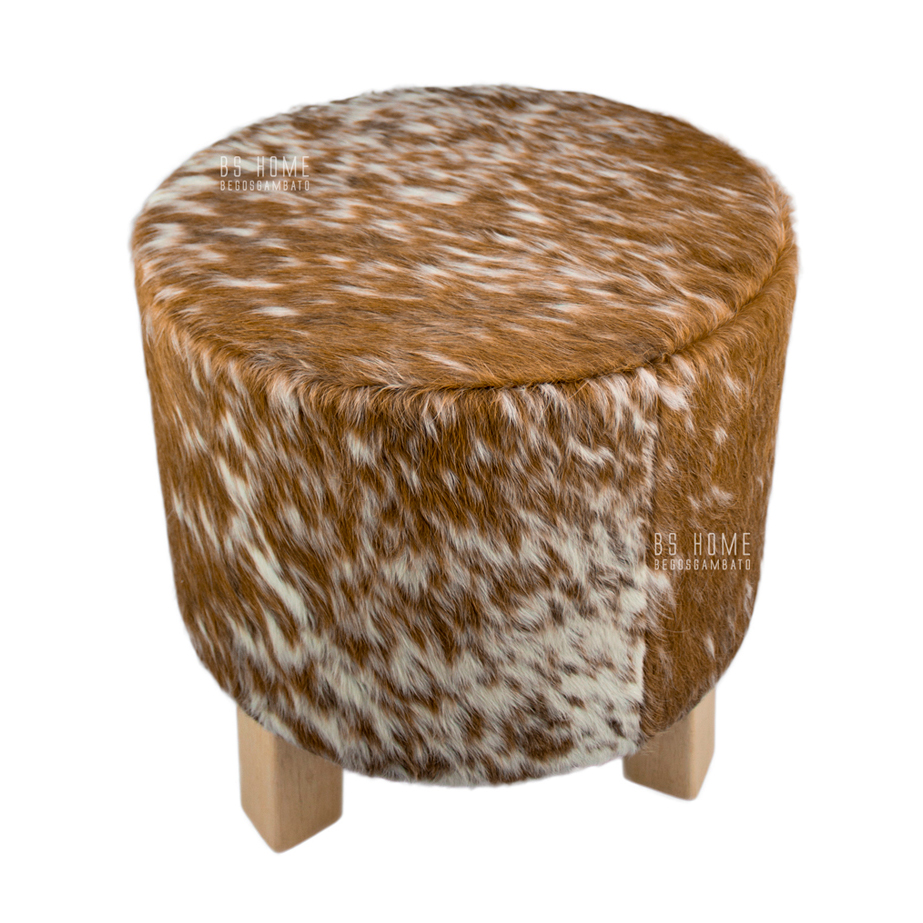 Banqueta Revestida em Couro de Vaca Tabby (2)